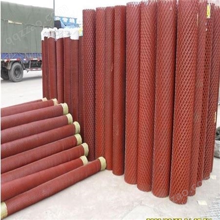 岳峰厂家销售红漆钢板网装饰钢板网