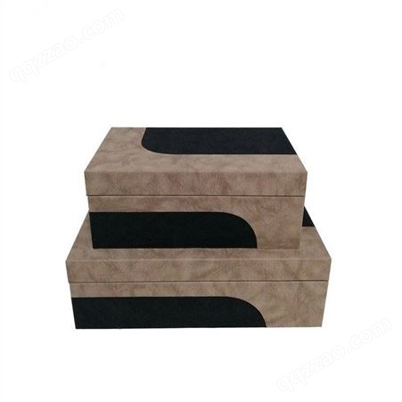 现代简约拼色木质首饰收纳盒 黑白拼色首饰盒