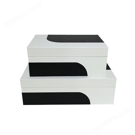 现代简约拼色木质首饰收纳盒 黑白拼色首饰盒