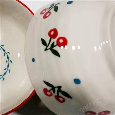 北欧创意樱桃陶瓷碗餐具 家用米饭汤面碗 ins可爱早餐燕麦饭碗