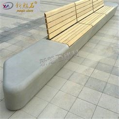 大型景观长条坐凳定制 水泥仿石公共休息排椅 广场创意艺术凳长椅