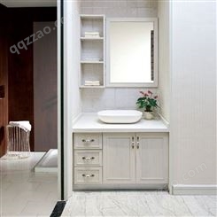 百和美全铝浴室柜 落地式组合卫浴柜 卫生间洗漱台洗脸台带镜子