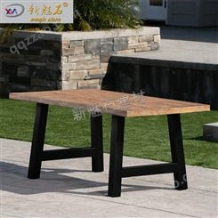 耐用GRC仿木纹户外家具 水泥仿木桌椅 长方形公园桌定制