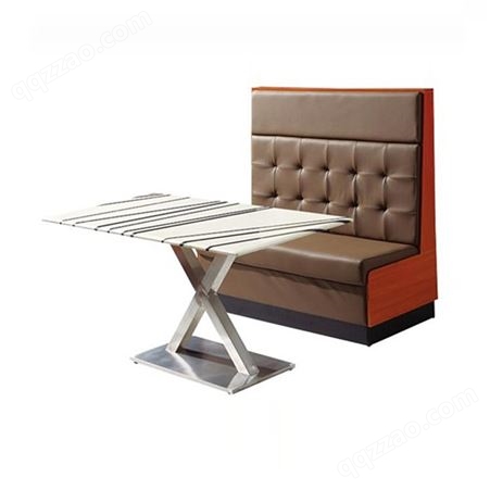 中西餐厅卡座沙发定制，咖啡厅料理店软包皮革坐垫沙发定做  众美德家具