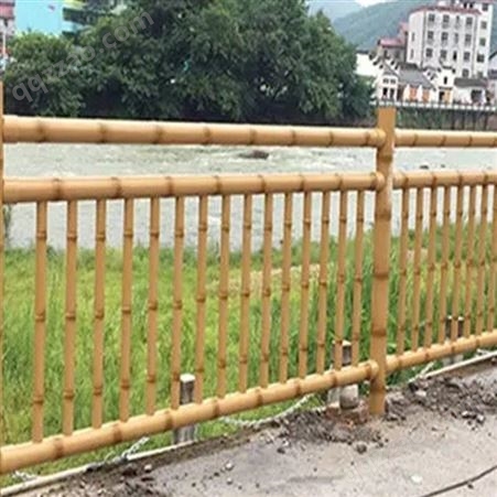 水泥仿竹护栏定制 金创 201枯黄色仿竹子围栏 1米高景观围栏