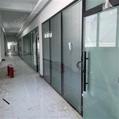 平度百叶玻璃隔断 至本锦恒 工厂办公楼透明隔断墙专业厂家安装