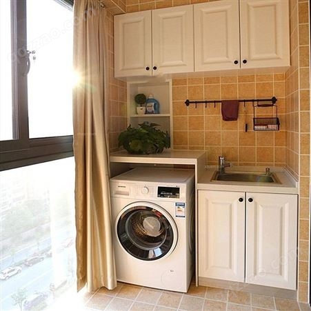 铝唯太空铝阳台洗衣机柜 家用卫浴洗衣组合柜 防火防水
