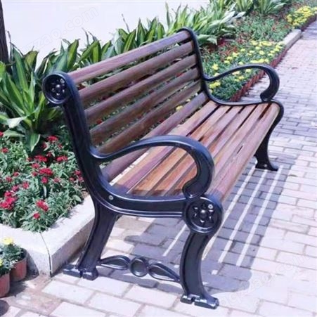 小区欧式椅 松木长条凳 户外园林椅 