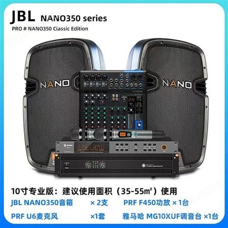 JBL音响 NANO350舞台家庭KTV音响套装户外演出卡拉OK家庭影院 10寸豪华版