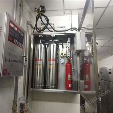 月200台双瓶厨房灭火设备 烟罩自动灭火设备 安装