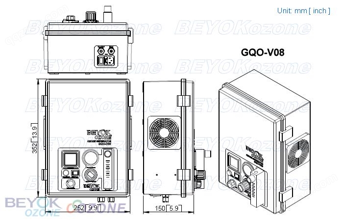 壁挂式臭氧发生器 GQO-V08 图片