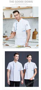 北京西城区厨师服定做七分袖男短袖夏季酒店餐厅厨房薄款厨师服装