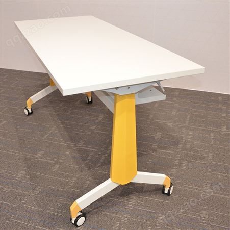 折叠桌 培训机构会议 长条形组合拼接翻板 移动带轮 课桌椅