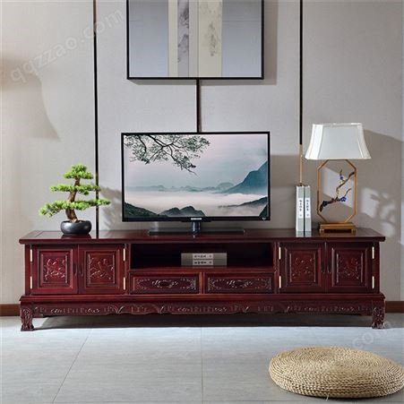 南京实木电视柜 现代中式实木地柜 客厅卧室试听柜 四门储物柜家具