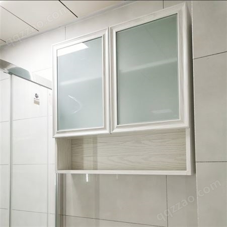定制全铝吊柜防水卫生间收纳柜铝合金墙壁柜太空铝柜玻璃门壁挂柜