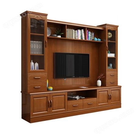南京中式实木影视柜 客厅家用橡木地柜 榆木电视柜 仿古家具视听柜