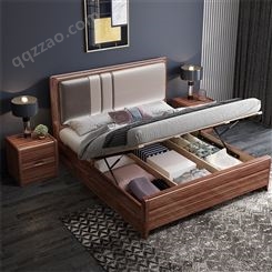 南京美式轻奢床实木床 1.8米双人床 欧式现代简约1.5米白色床