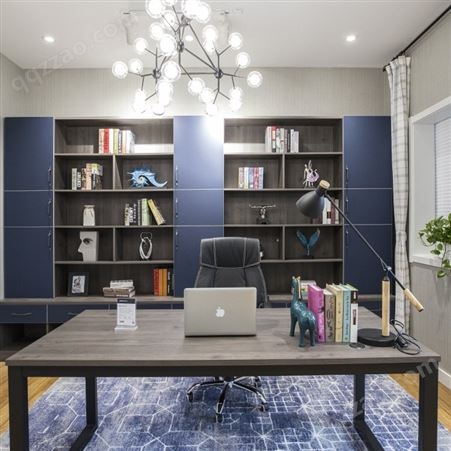 现代简约风格 实木定制书柜榻榻米 多空间组合家具设计