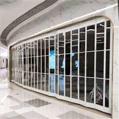 铭轩商场PVC水晶折叠门 隔音铝合金折叠门 上滑轨道折叠门 厂家批发