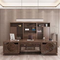 新中式办公桌实木老板桌椅组合价格 现代简约总裁桌经理大班公家具定制